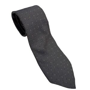 Don Loper Beverly Hills Mens Grey Medallion Floral 100% Italian Silk Necktie USA